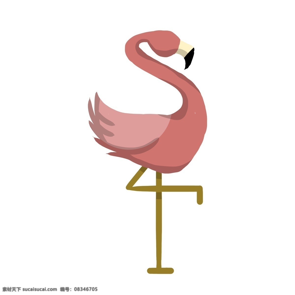 粉红色 火烈鸟 开头的 简约风格