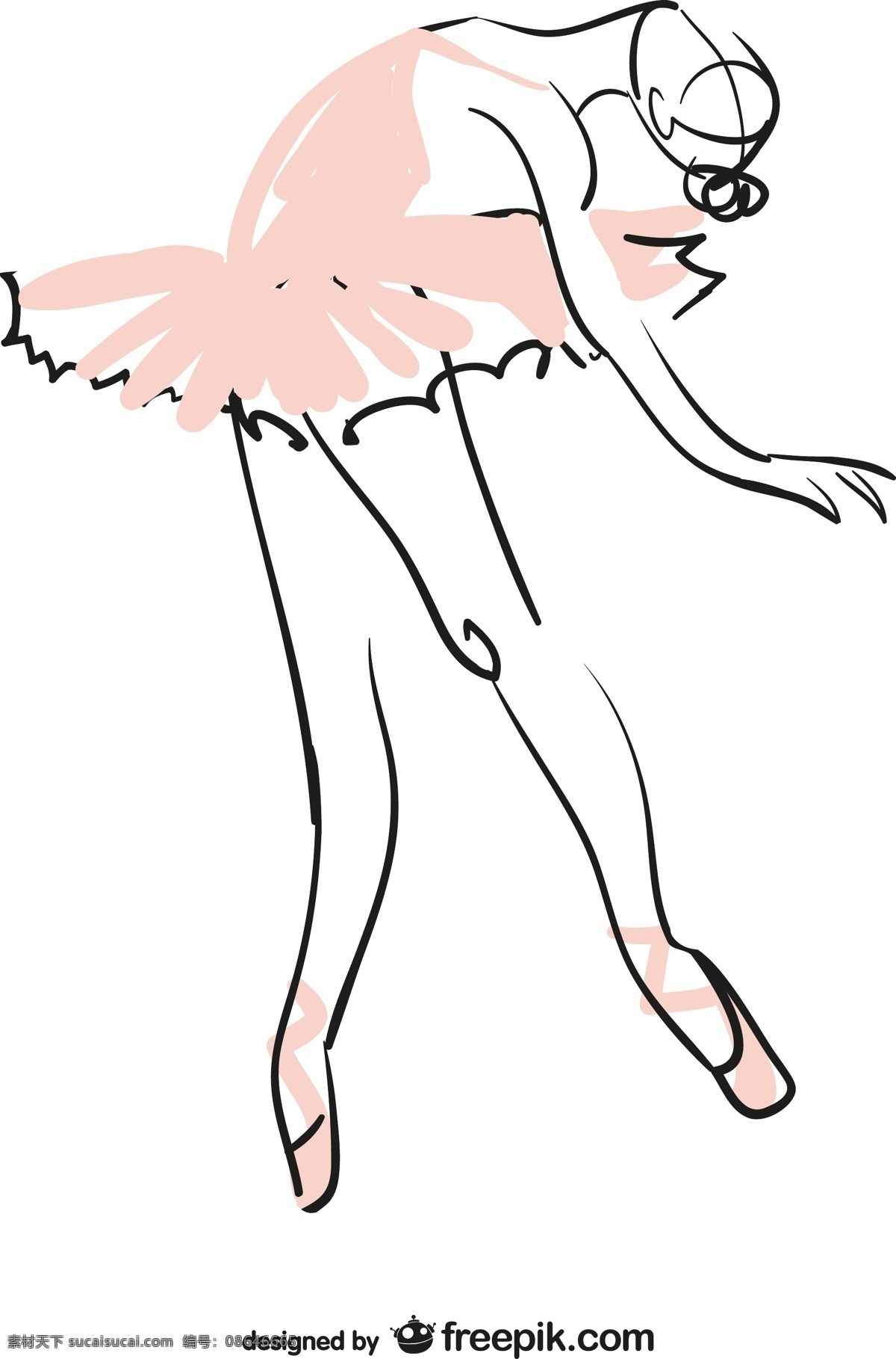 粉色 芭蕾舞 女郎 矢量 粉色芭蕾舞 矢量素材 白色