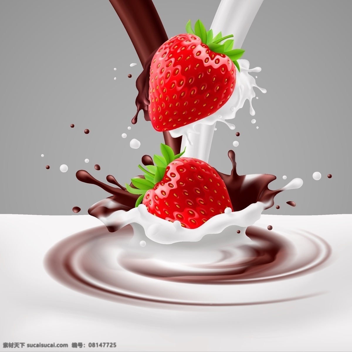 牛奶 巧克力 草莓 水果 美味