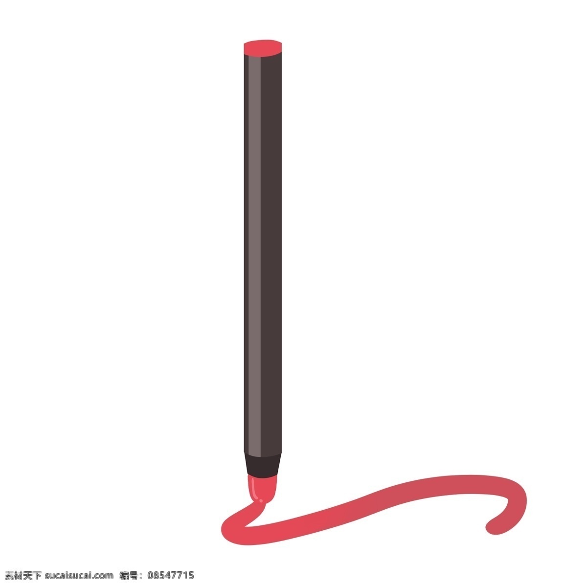 黑色 卡通 画笔 插画 黑色的画笔 精美的画笔 绘画用笔 卡通文具插画 创意文具 红色彩笔 画笔插画