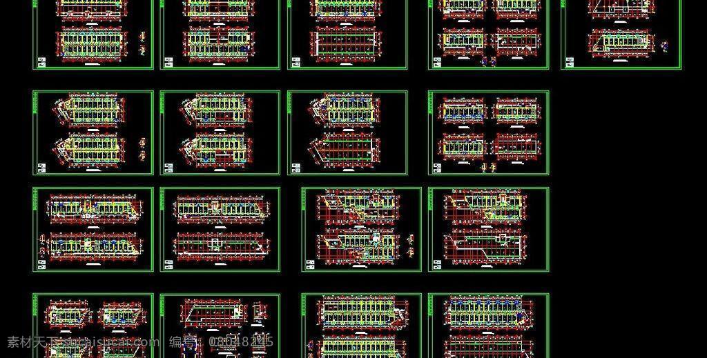 学生 宿舍 施工图 cad cad设计图 方案 建筑 源文件 dwg 建筑设计图库 施工图纸 3d模型素材 cad施工图
