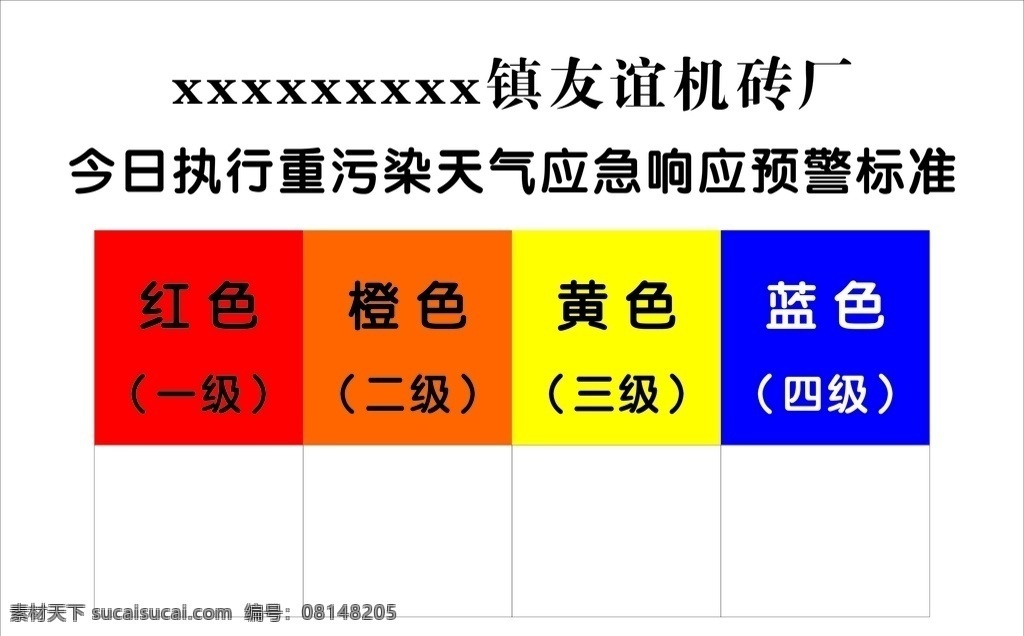 机砖厂警示牌 重污染 天气应急 响应 预警 告示牌