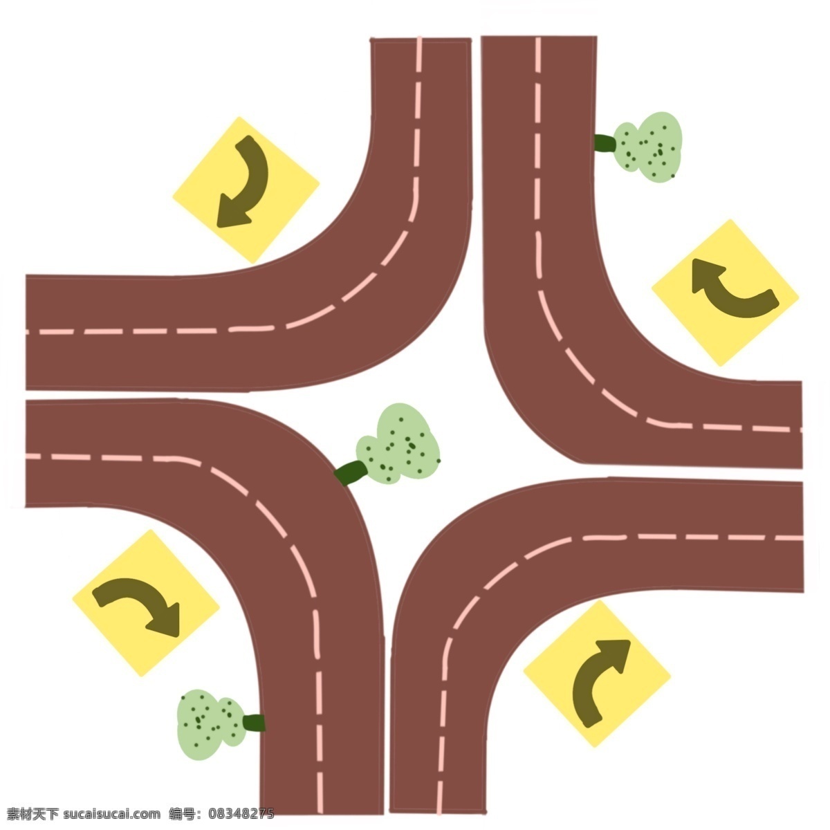 十字 公路 卡通 插画 十字的公路 卡通插画 公路插画 高速公路 道路插画 马路插画 美丽的公路
