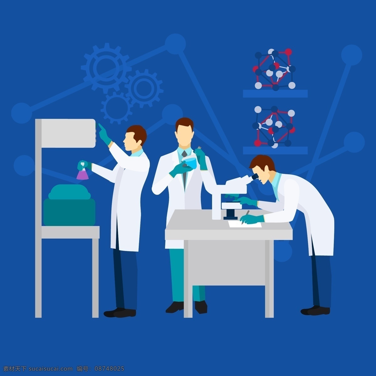 科学家 职业人物形象 各行各业 各种职业 卡通人物形象 矢量图素材 ai素材 卡通设计