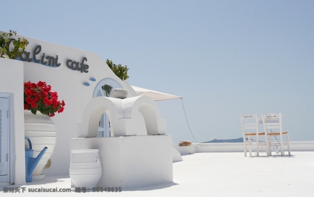 圣 托里尼 费拉 镇 咖啡店 希腊 圣托里尼 爱琴海 建筑 白 旅游足迹 人文景观 旅游摄影