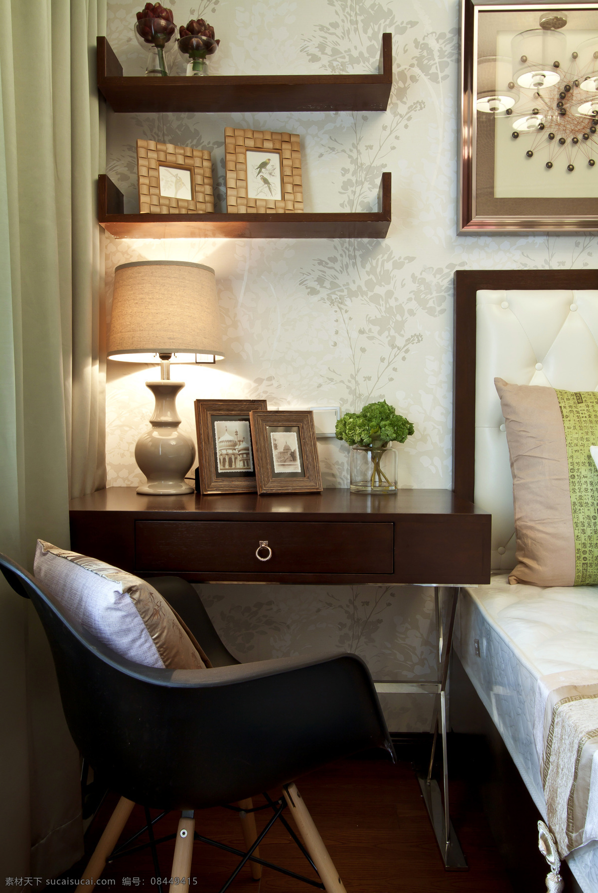 中式 时尚 风格 卧室 床头 桌子 效果图 中式风格 客厅装修 客厅床头桌子 高清大图
