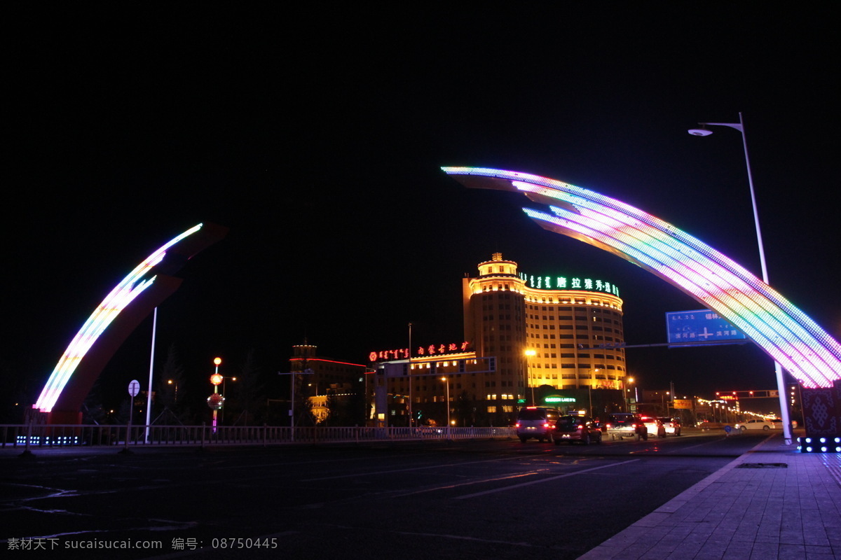 锡林浩特 彩虹桥 夜景 锡林郭勒盟 建筑物 旅游摄影 国内旅游
