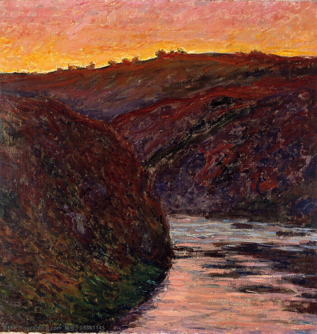 monet 风景 油画 装饰画 法国 画家 克劳德 sunset at creuse the 莫 奈 oscar claude 印象派 风景画 静物 装饰素材