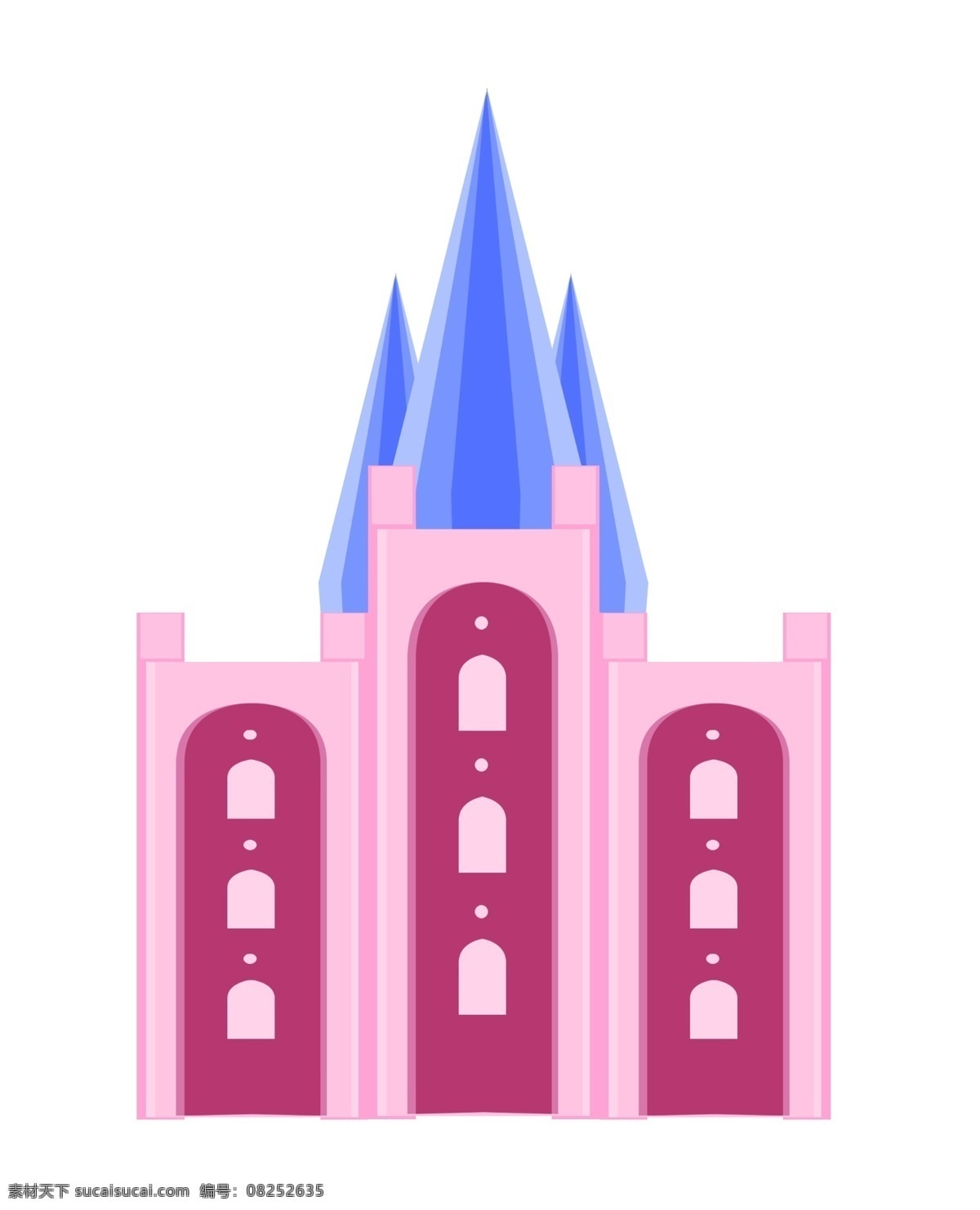 教堂 建筑 城堡 插画 粉色的围墙 卡通插画 建筑插画 城堡插画 异域风情 城堡建筑 教堂式建筑