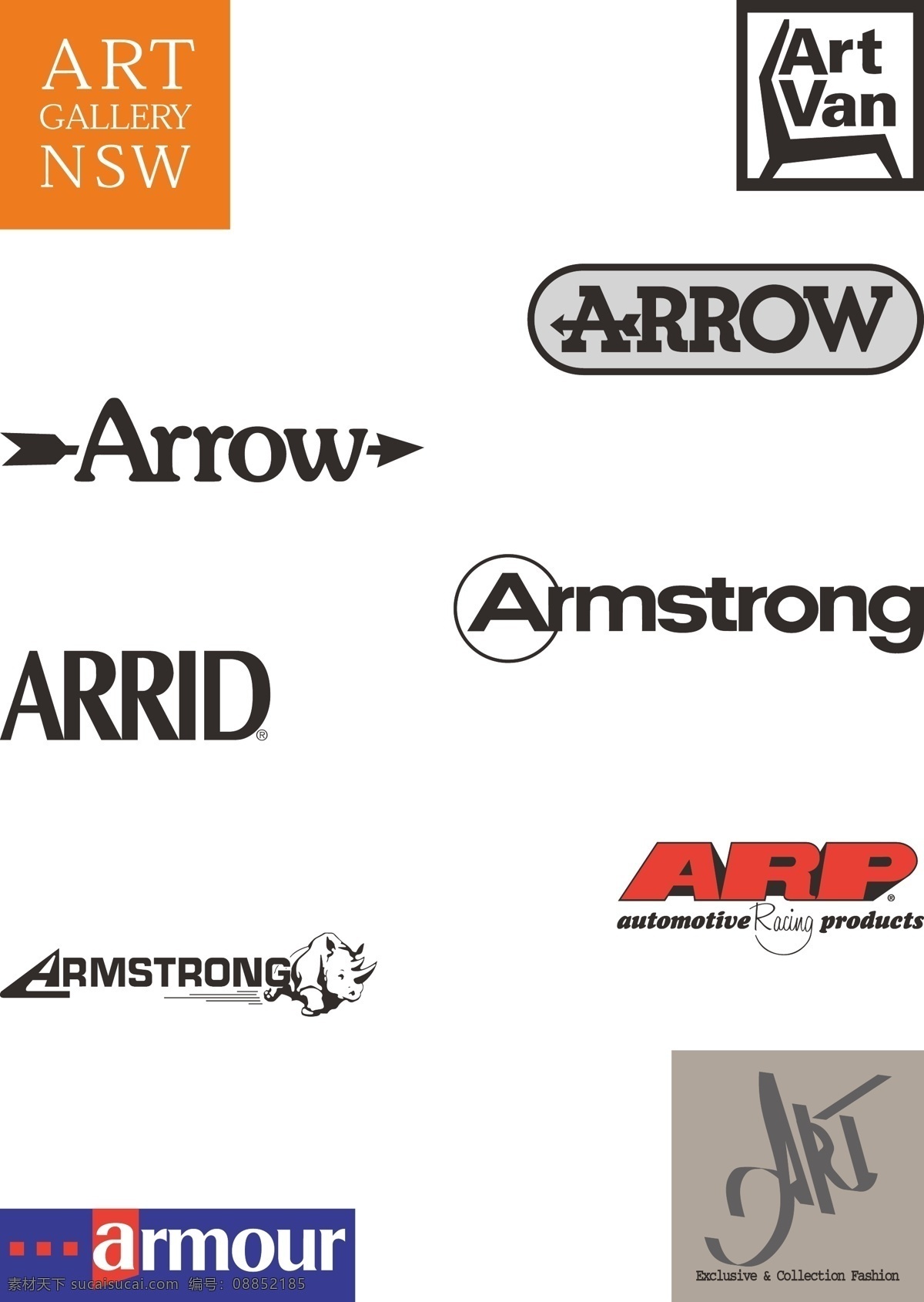 artarr 开头 logo 标志 合集 art arr arrow arp 标识标志图标 企业 矢量图库 白色