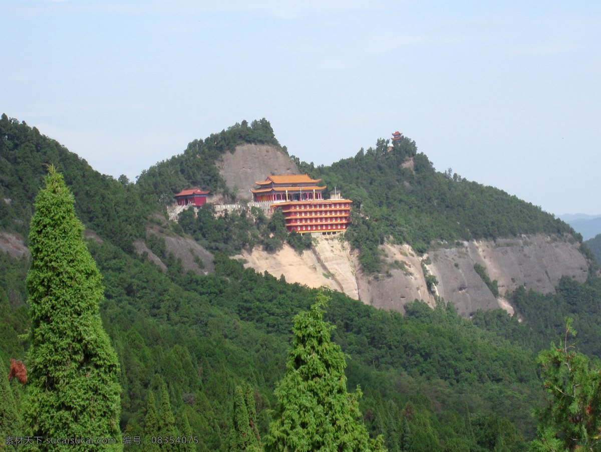 大香山风景 山 大香山 香山 耀县 铜川 蓝天 白云 绿树 树 景点 旅游 国内旅游 旅游摄影