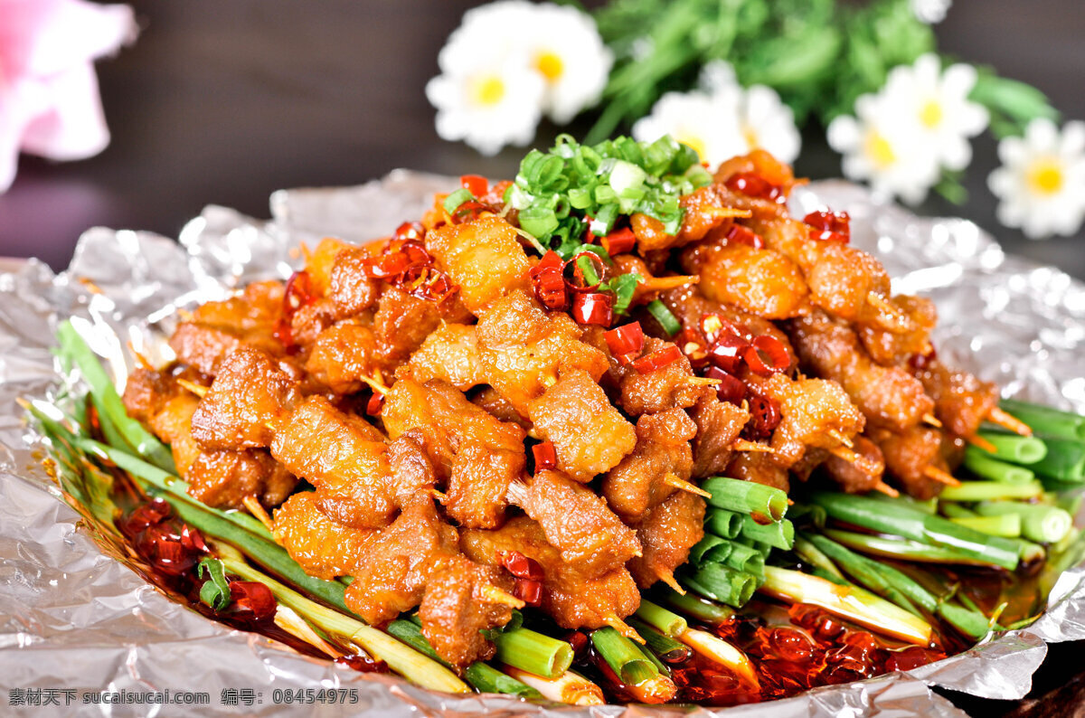 铁板小肥牛 铁板牙签肉 铁板牛肉串 餐饮美食 美食摄影 传统美食