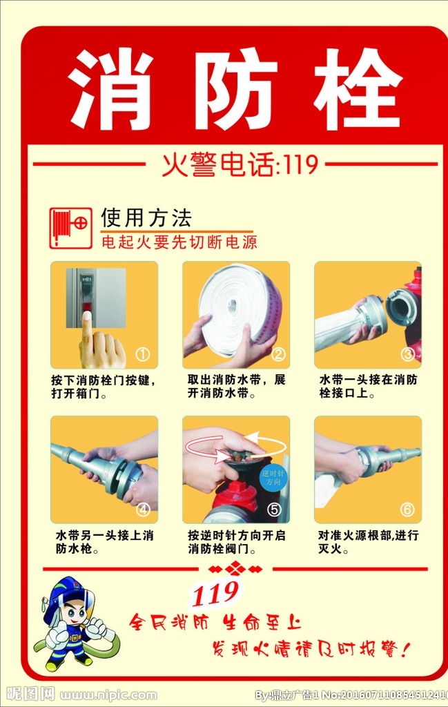 消防安全 消防栓 使用方法 注意安全 灭火器 保护生命