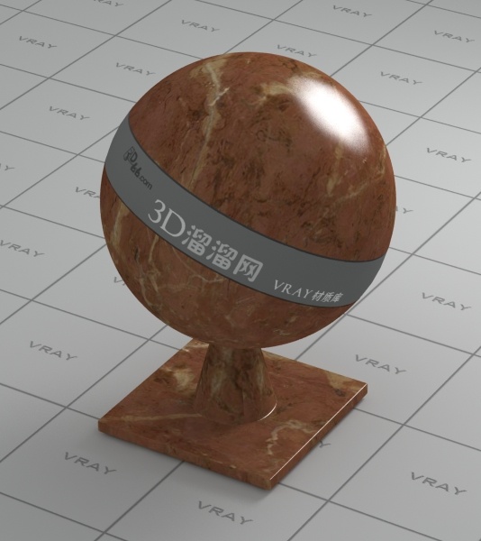 vray 大理石 材质 max9 红色 黄色花纹 有贴图 石料 亚光 3d模型素材 材质贴图