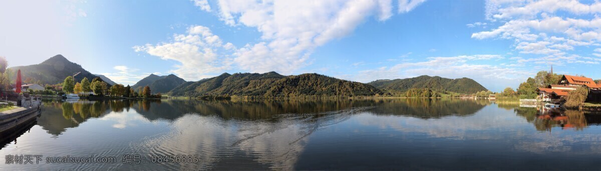 纳沙泰尔 湖泊 全景 图 全景图
