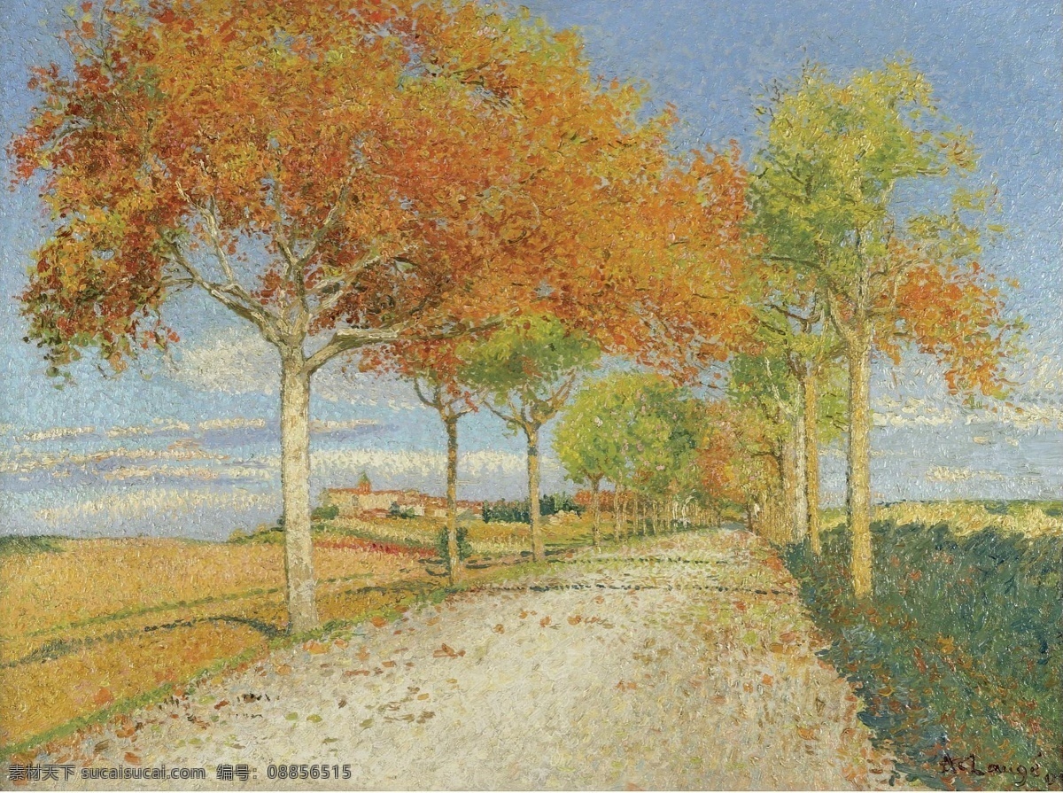 1909 大师 画家 风景画 静物 油画 建筑 装饰画 cailhau of road the lauge achille 人物 高清 西方 国外 现代 家居装饰素材