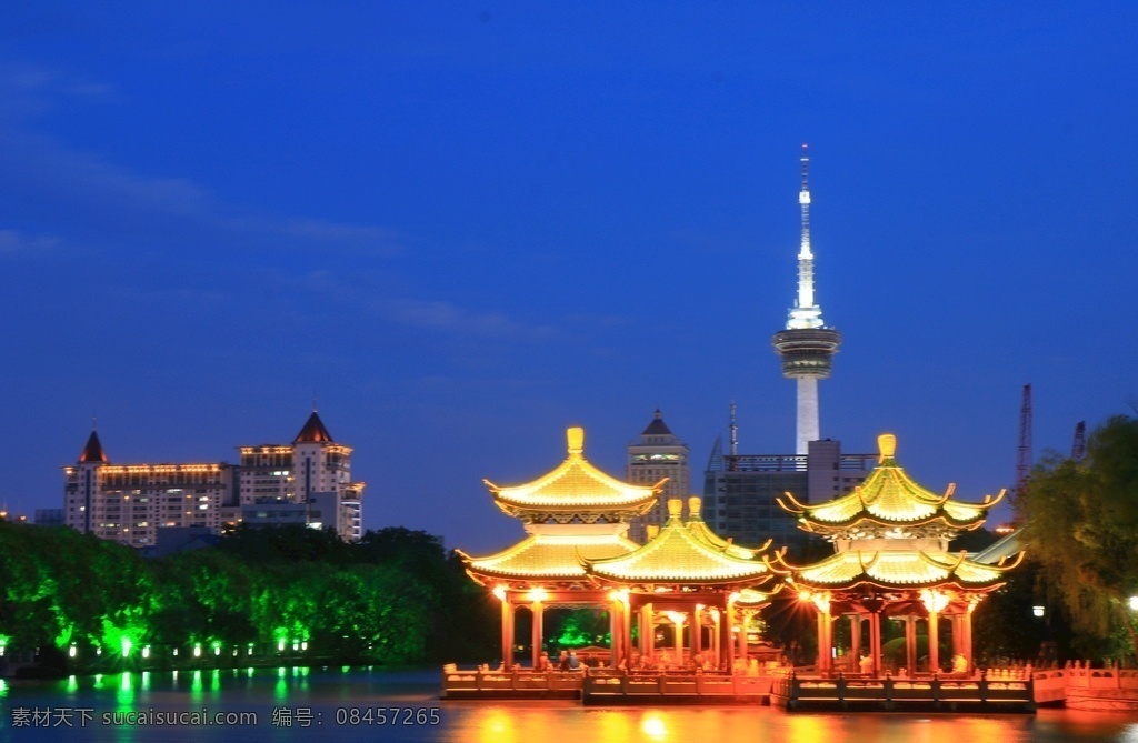 濠河夜景 濠河 夜景 南通 景色 风景 旅游摄影 国内旅游