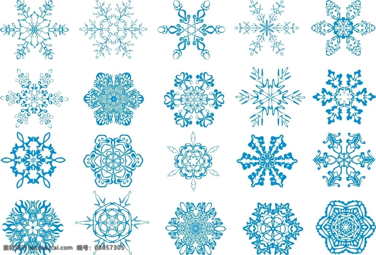 雪花 矢量 雪花矢量素材 雪花素材 标识标志图标 小图标 矢量图库