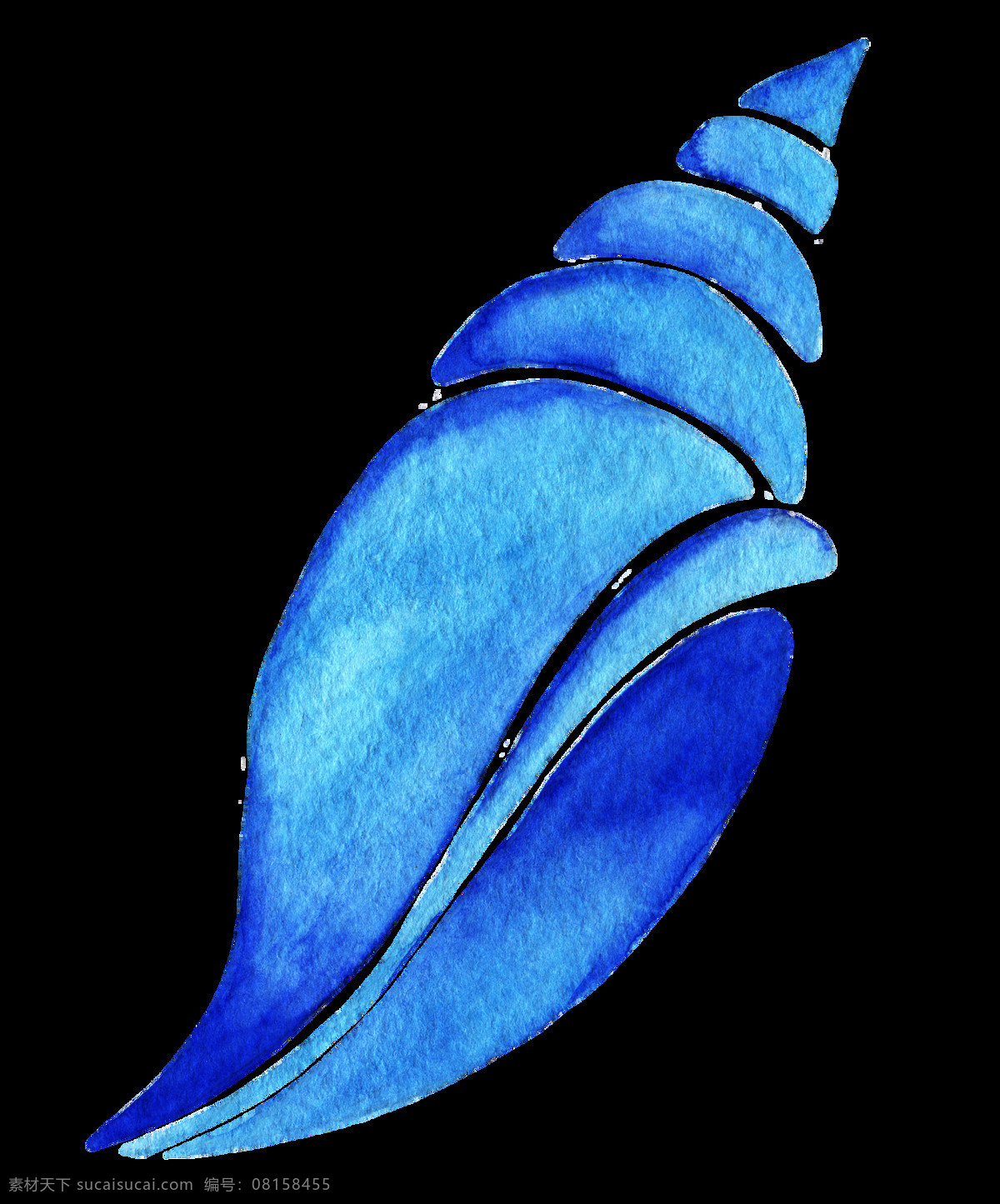 碧蓝 海螺 卡通 透明 动物 蓝色 透明素材 免扣素材 装饰图案