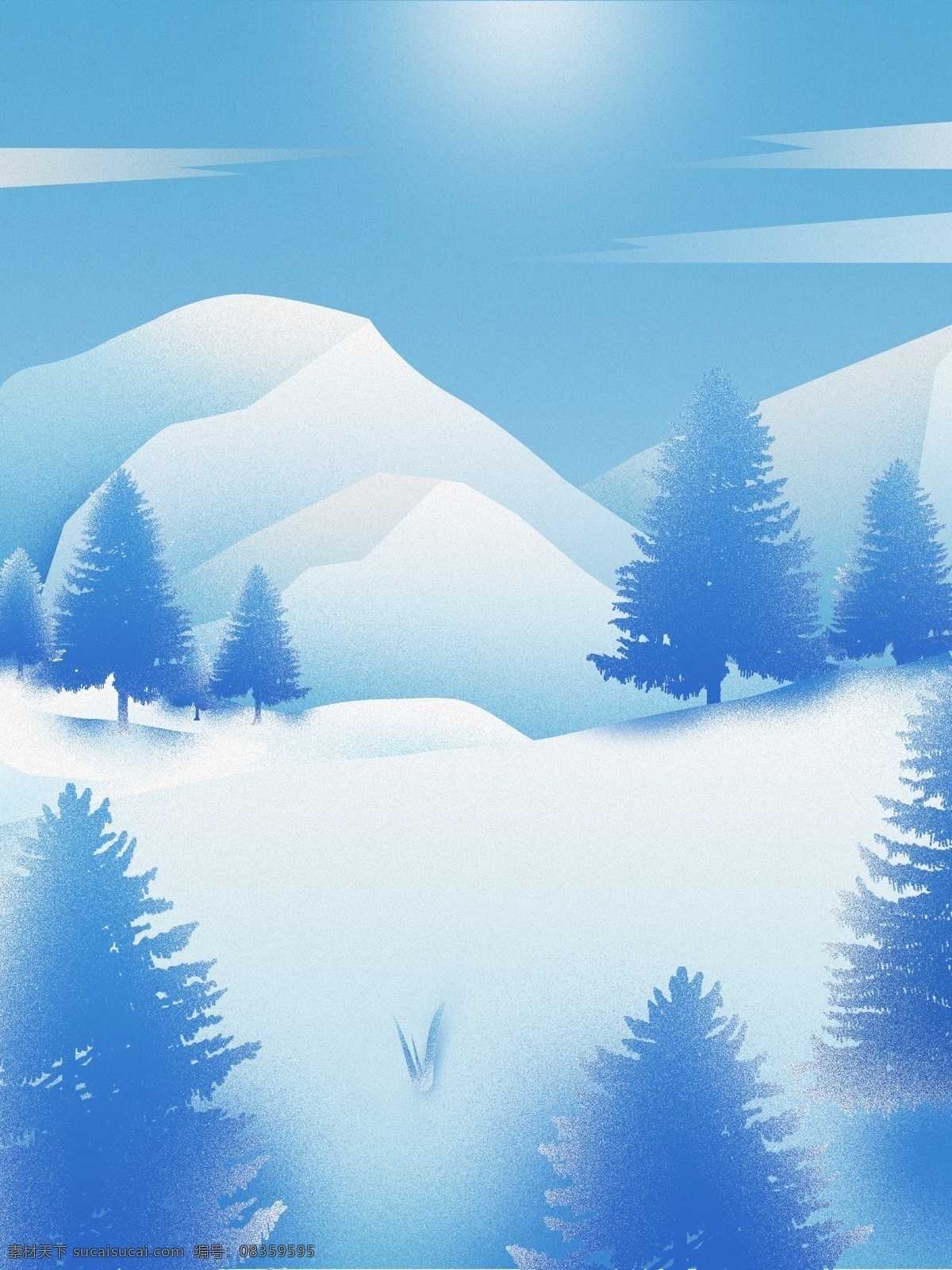 创意 蓝白色 雪山 背景 蓝色 蓝色背景 背景图 滑雪地 背景设计 彩绘背景 通用背景 psd背景 促销背景 背景展板图 冬季素材