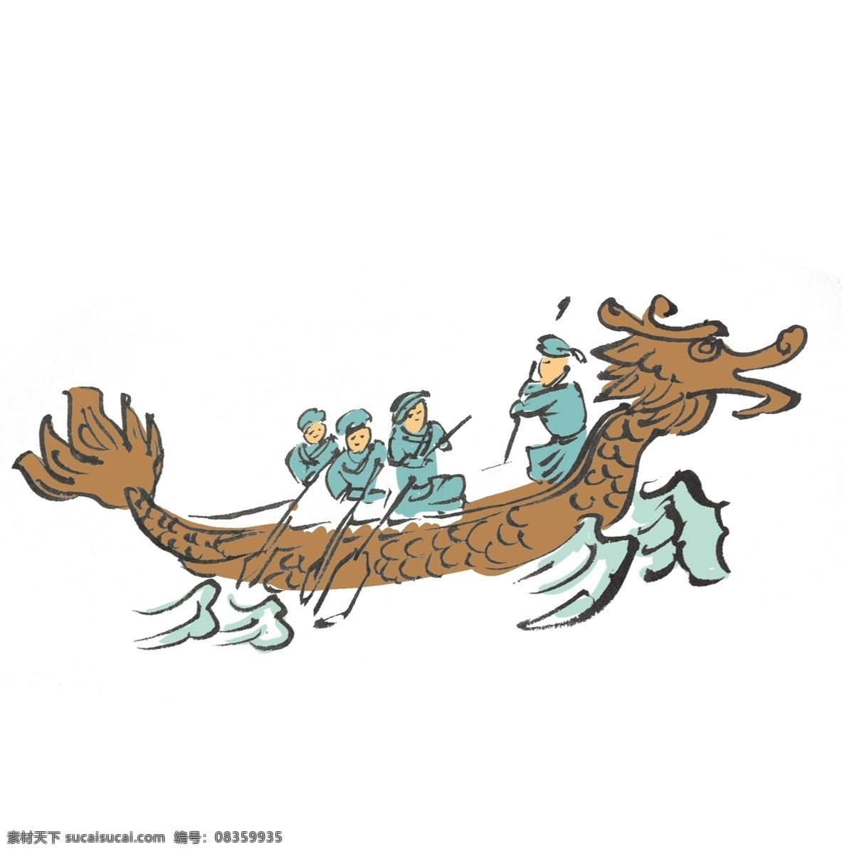 端午 节赛 龙舟 水墨 手绘 插画 中国风 古风 端午节 赛龙舟 传统习俗 水墨风 墨迹 夏季 彩色 春天 生动 国风 国画 小景