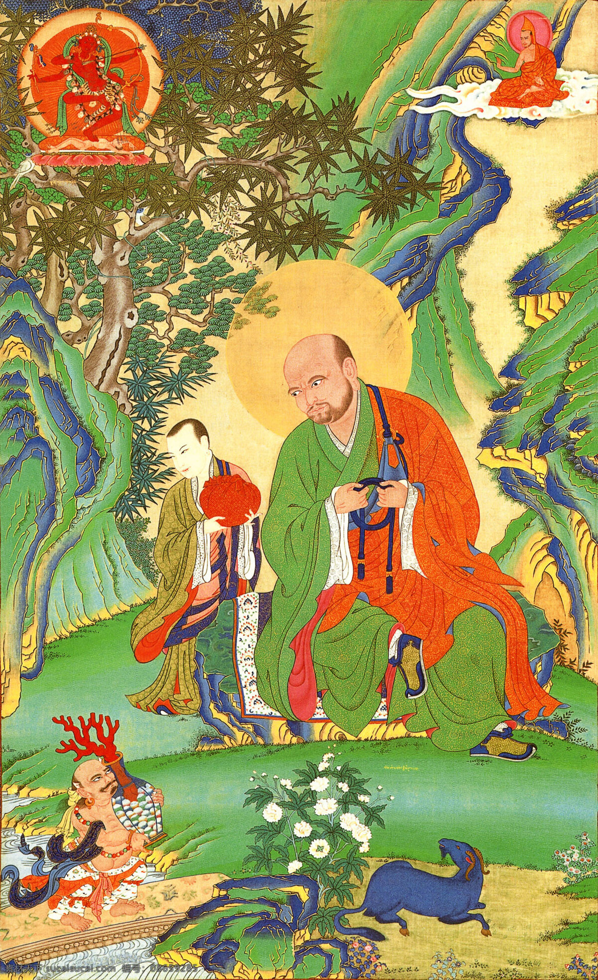 十八罗汉 佛教 文化艺术 宗教信仰 藏传 清宫廷画