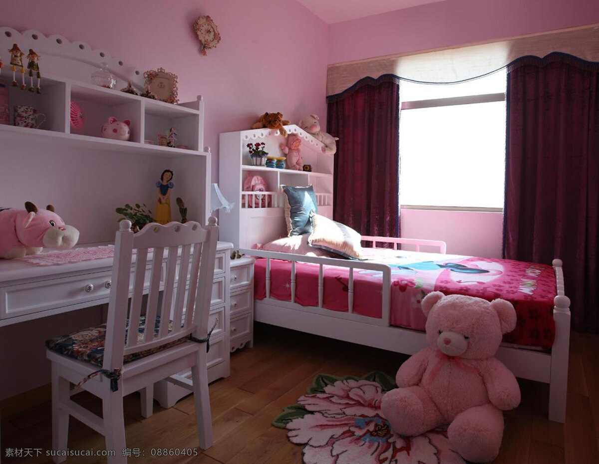 粉色 可爱 卧室 装修 家居装饰素材 室内设计