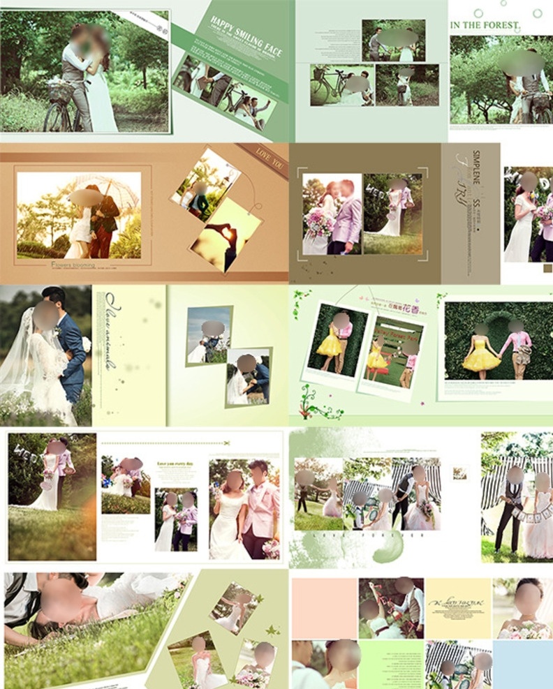 韩式 唯美 婚纱 写真 画册 韩式唯美 婚纱写真 婚礼 新娘 画册模板 婚纱摄影 美女写真 相册 psd源文件 画册设计