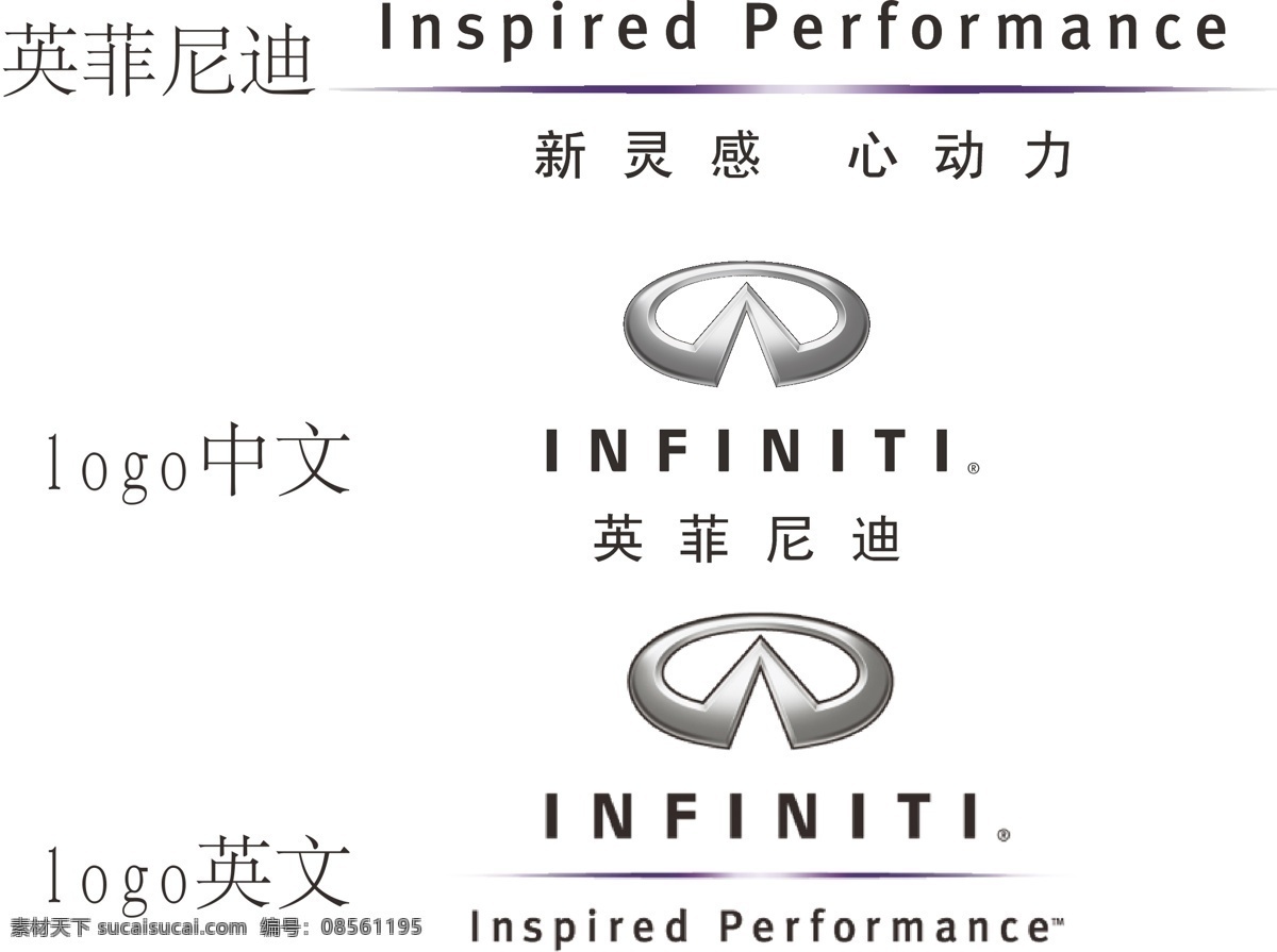 英菲尼迪 英 菲 尼迪 logo 大全 中文 英文logo 新灵感心动力 企业 标志 标识标志图标 矢量