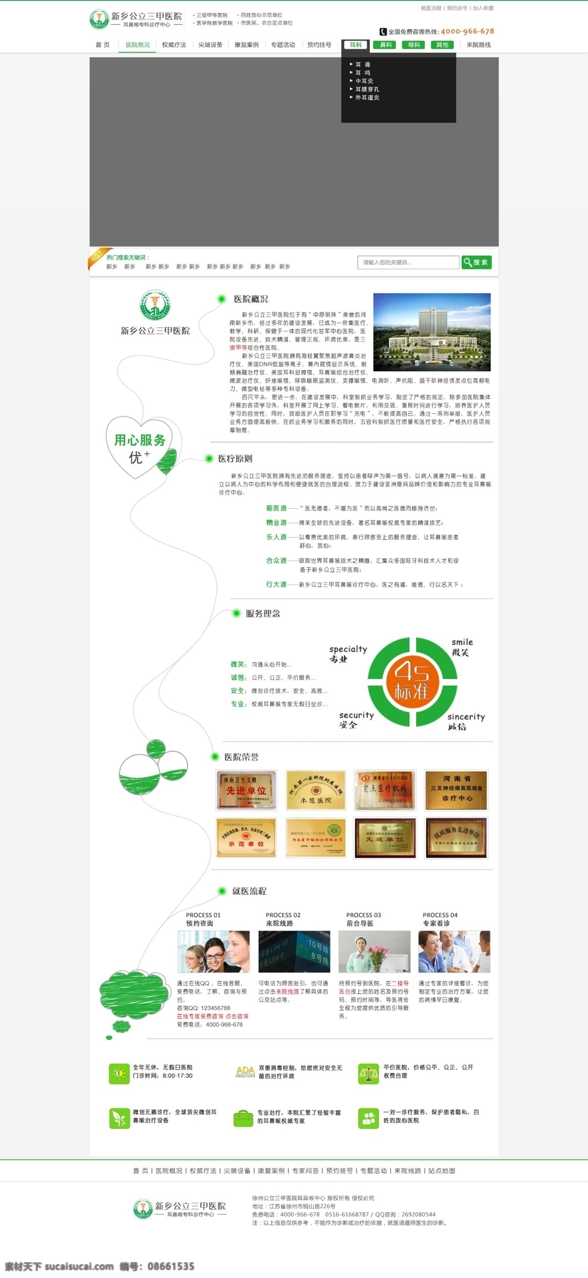 耳鼻喉 口腔 模版 网页模板 网页设计 网页专题 医院 医院网站 网站 概况 页 整站 首页 中文模版 源文件 psd源文件