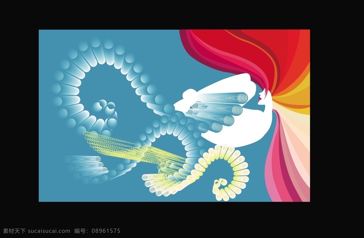 时尚 女性 潮流 元素 时尚花纹元素 时尚潮流 复古 古典花纹 底纹背景 抽象 人物剪影 美发 花纹花边 底纹边框 矢量素材 黑色