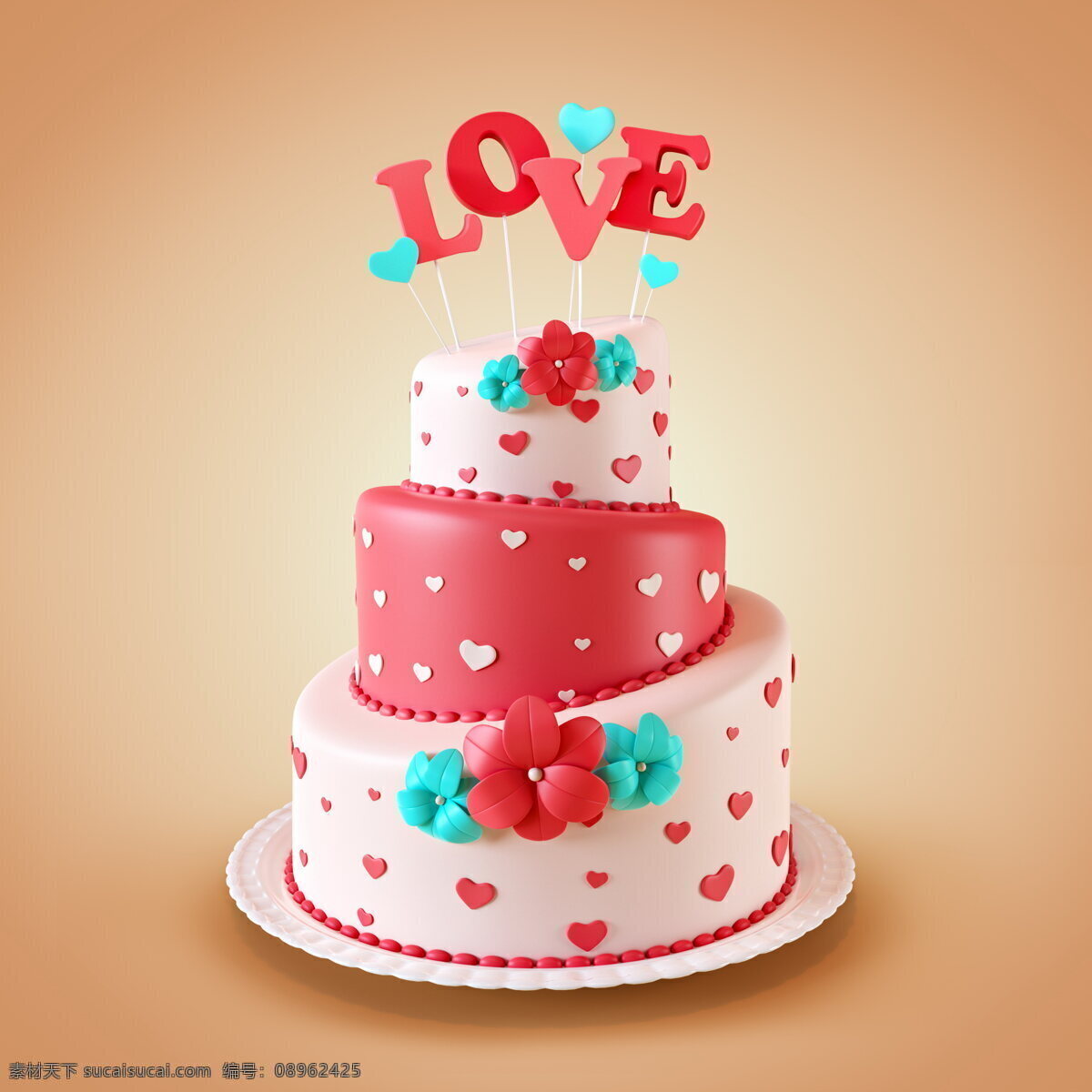 蛋糕 3d模型 love 卡通模型 3d卡通 蛋糕模型