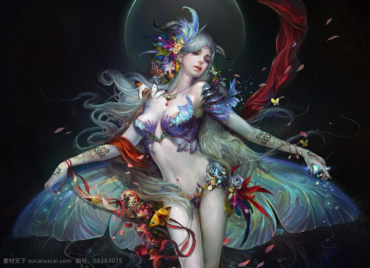 完美时空 cg插画 女人 美女 梦幻 翅膀 动漫人物 动漫动画