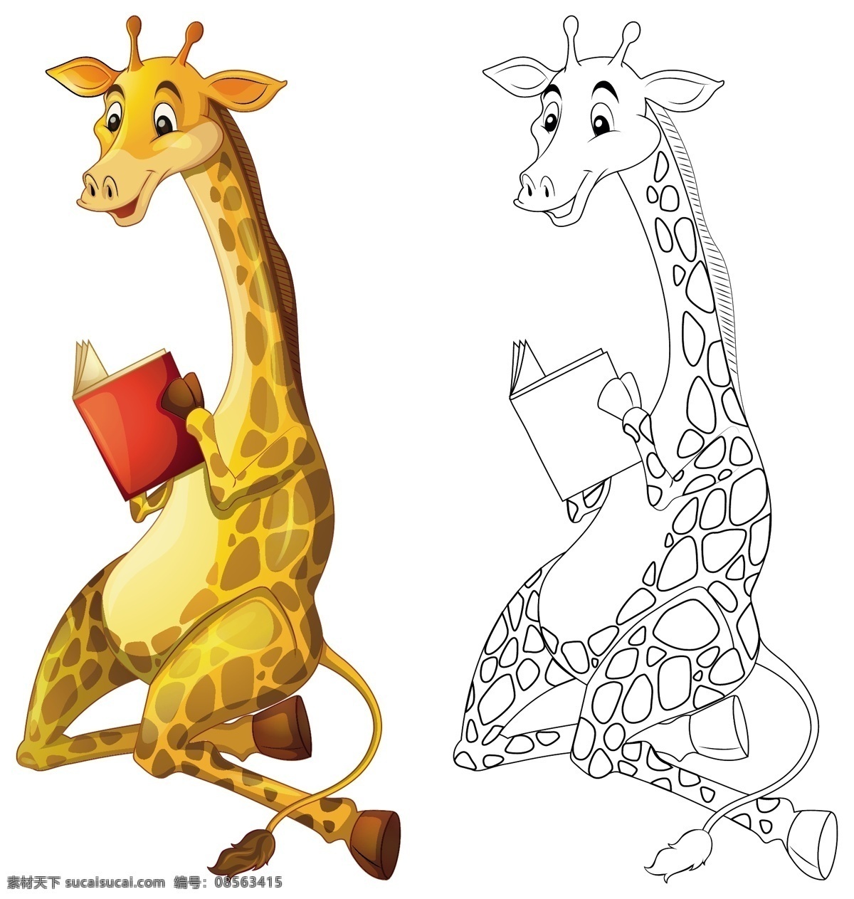动物填色卡 简笔画 幼儿园图画本 涂色本 绘本 填色本 矢量图库 卡通动物 动物素材 卡通设计