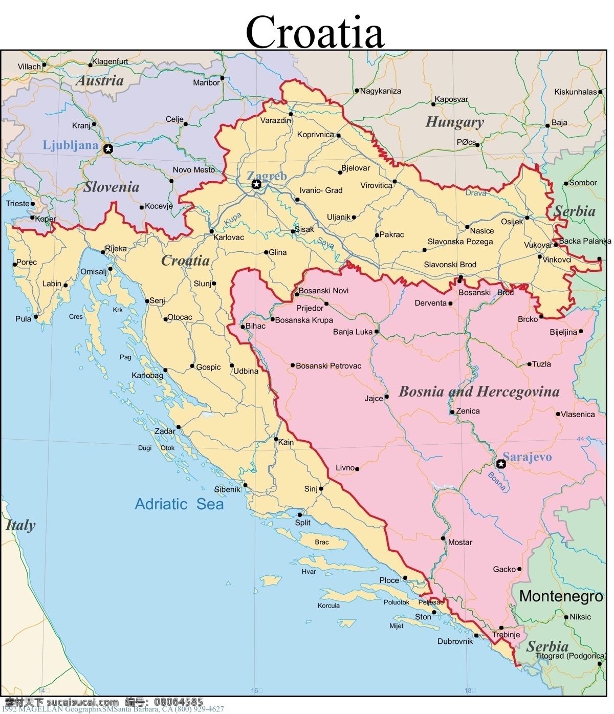 克罗地亚 地图 免费 矢量 模板 自由 向量 网页素材 其他网页素材