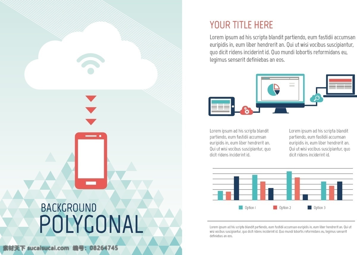 多边 形式 商业 海报 小册子 飞行 云 电话 技术 移动 网络 智能手机 移动电话 多边形 连接 风格 白色
