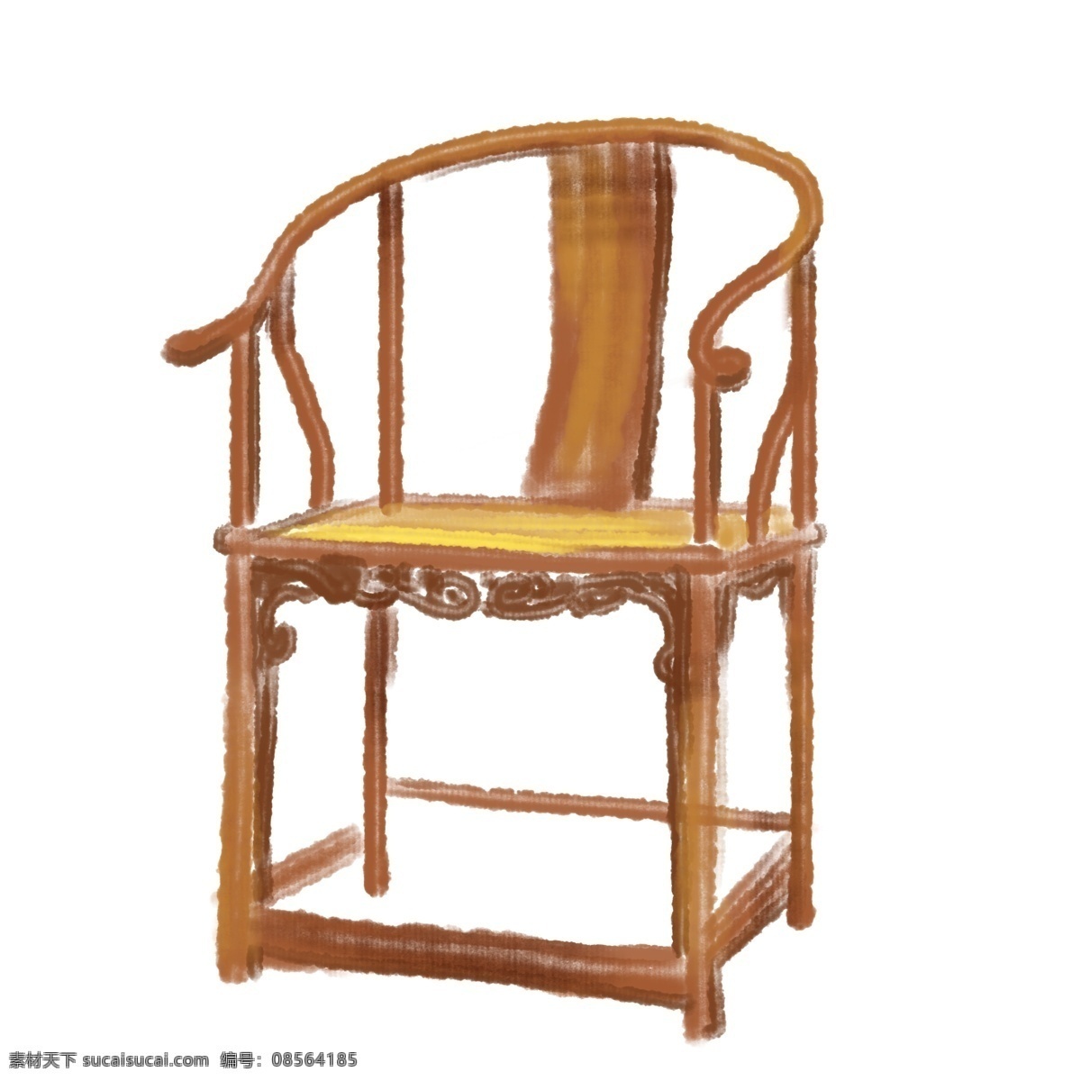 手绘 古代 椅子 插画 古代椅子 中国风 复古风 手绘椅子 靠背椅子 复古椅子 椅子插画 椅子插图