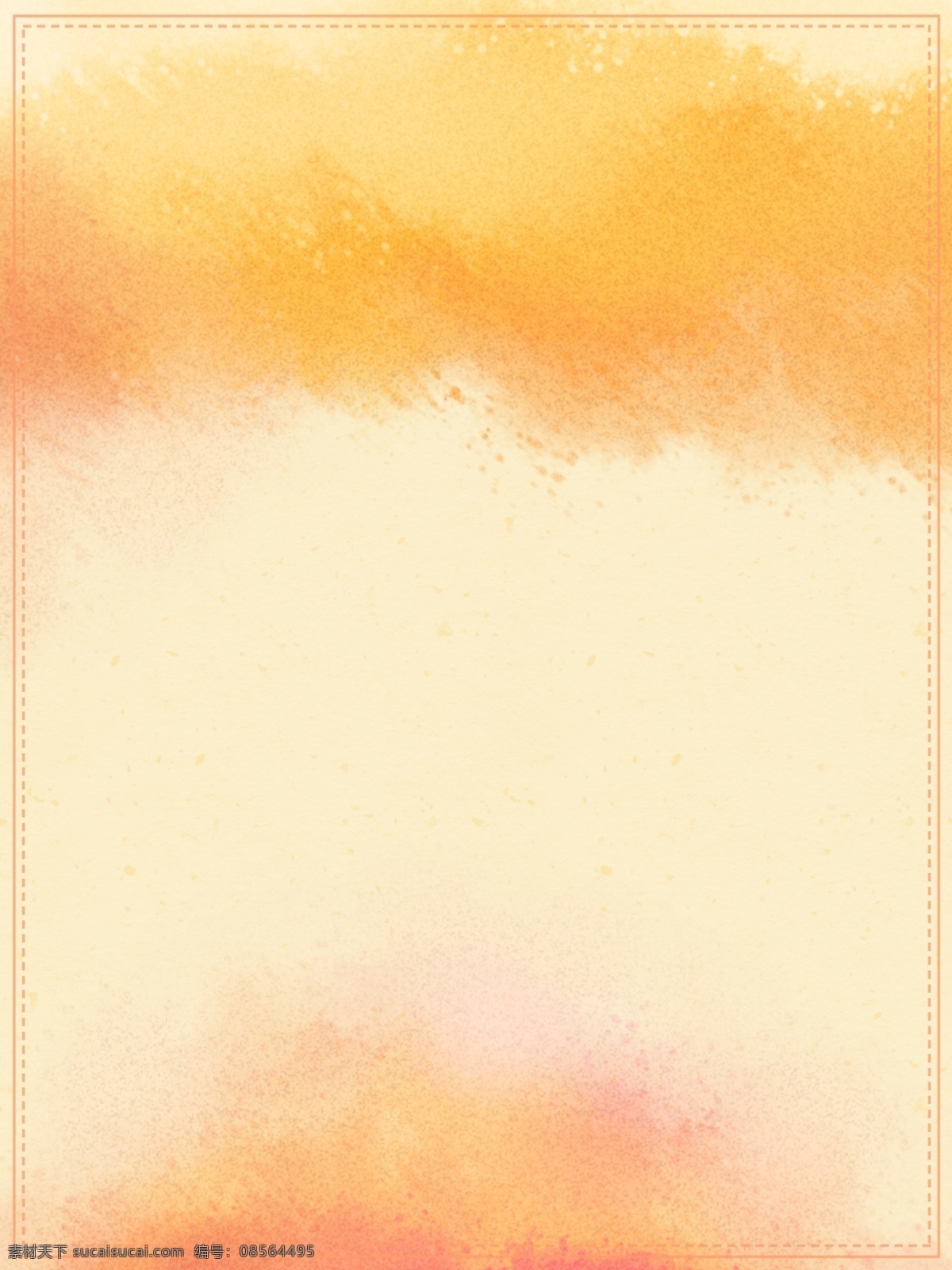 纯 手绘 原创 橘 粉黄 渐变 水彩 泼墨 质感 背景 纯手绘 橘黄 橘粉 粉 边框 简约
