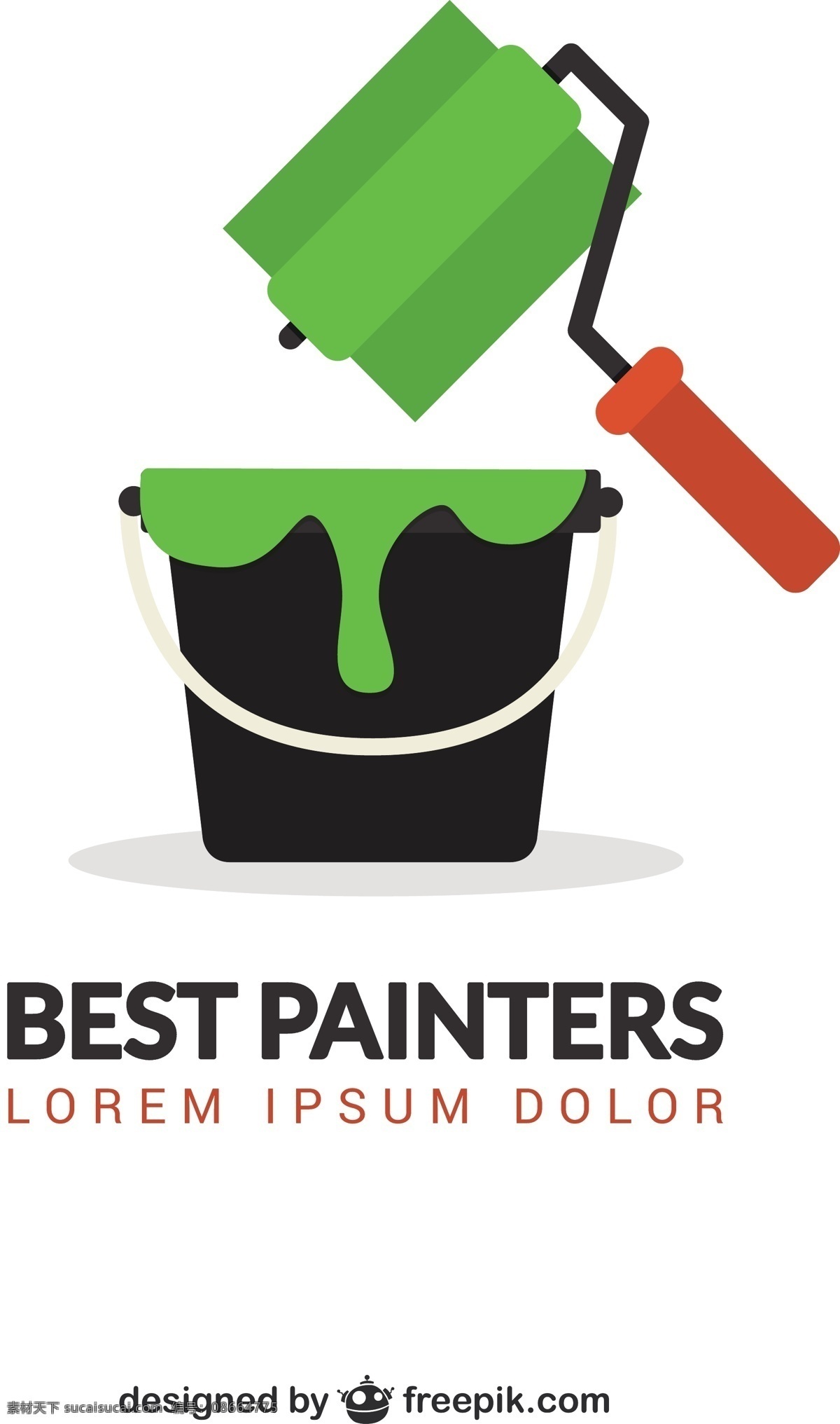 最好的画家 油漆工作 绘画 油漆刷 工具 画家 最好斗 设备 油漆桶 滚筒 着色 白色