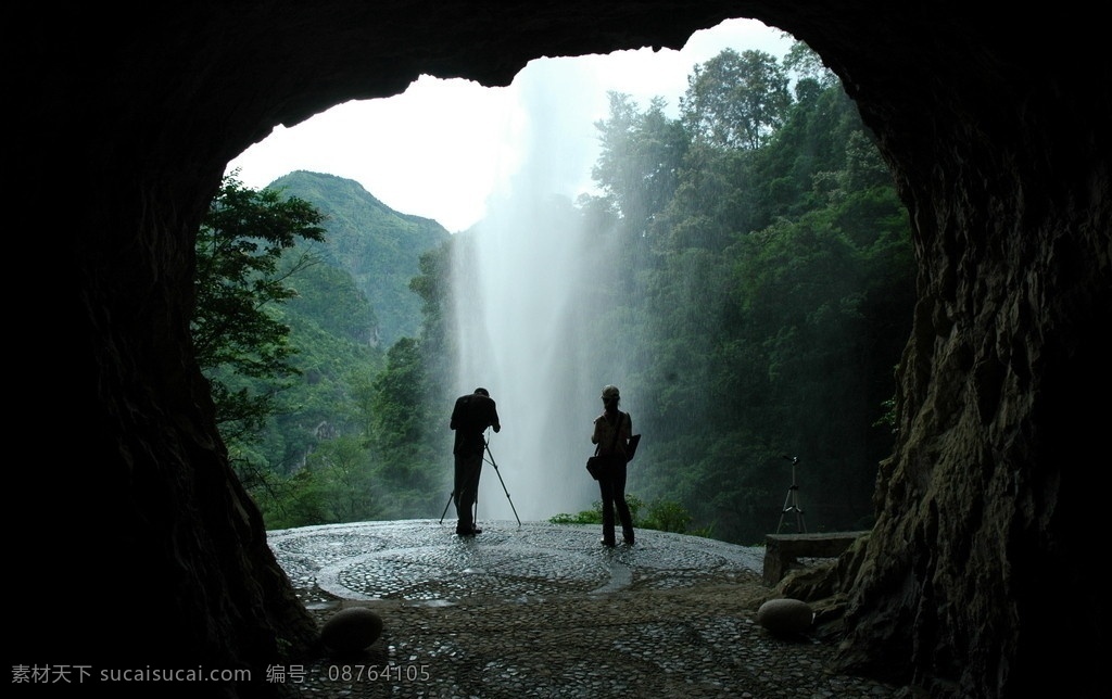 水帘洞 山洞 水 人 摄影师 山 自然风光 山水风景 自然景观