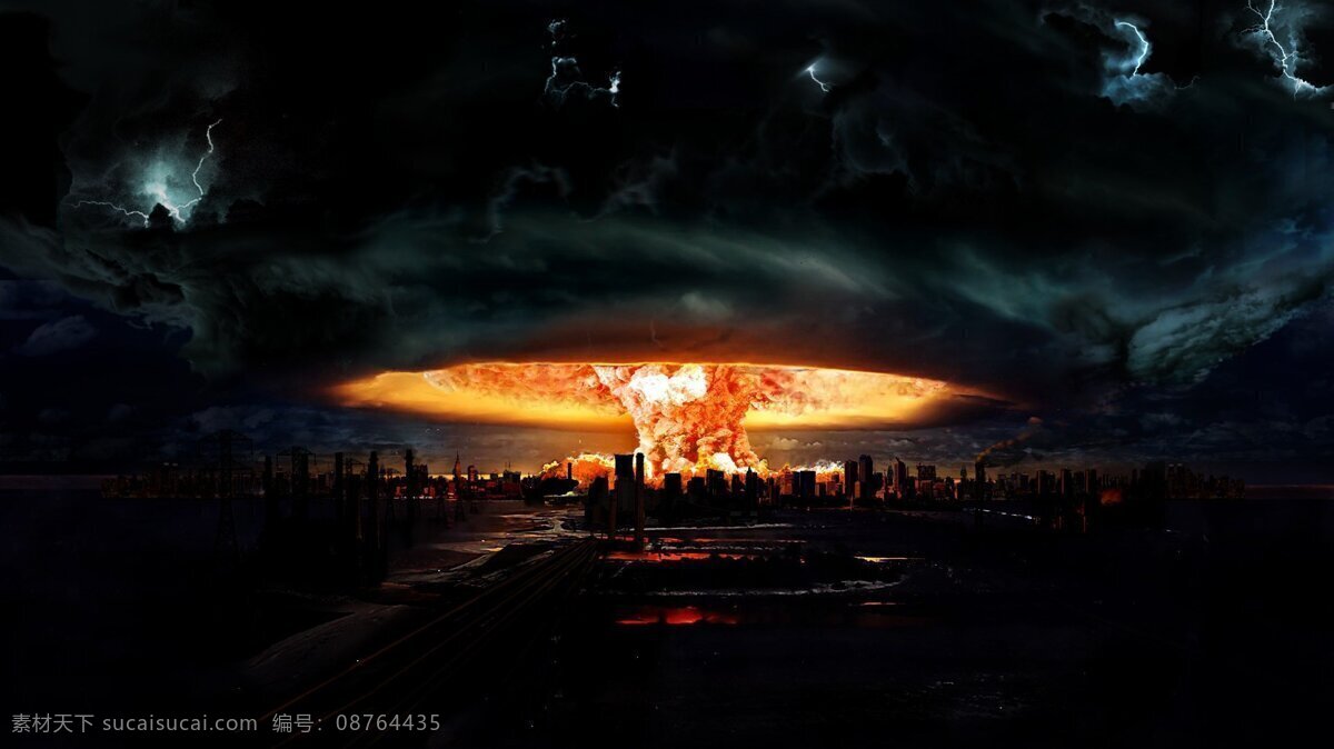 原子弹爆炸 原子弹 爆炸 城市 桌面 背景 军事武器 现代科技