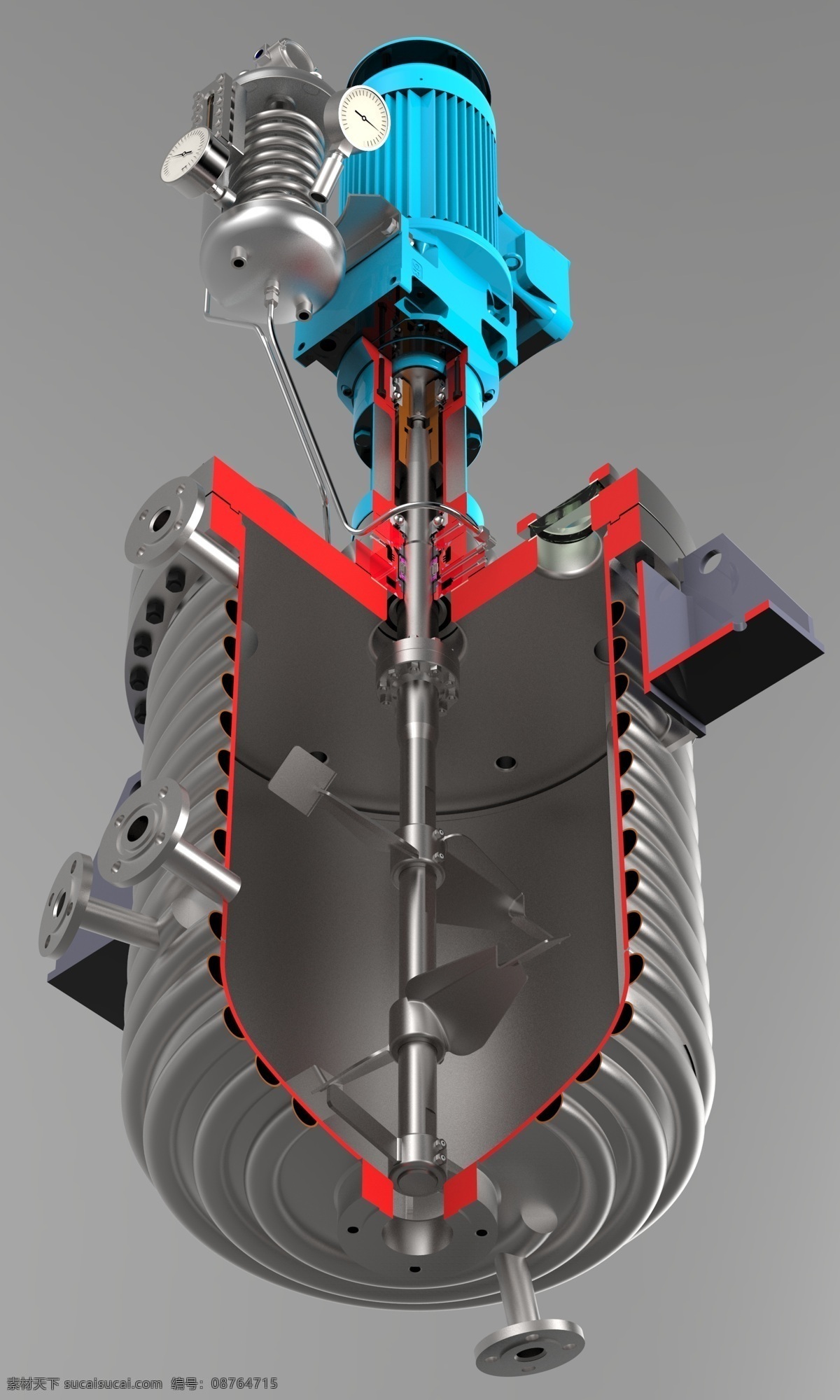 搅拌 反应器 不锈钢 化学 压力 搅拌器 3d模型素材 电器模型