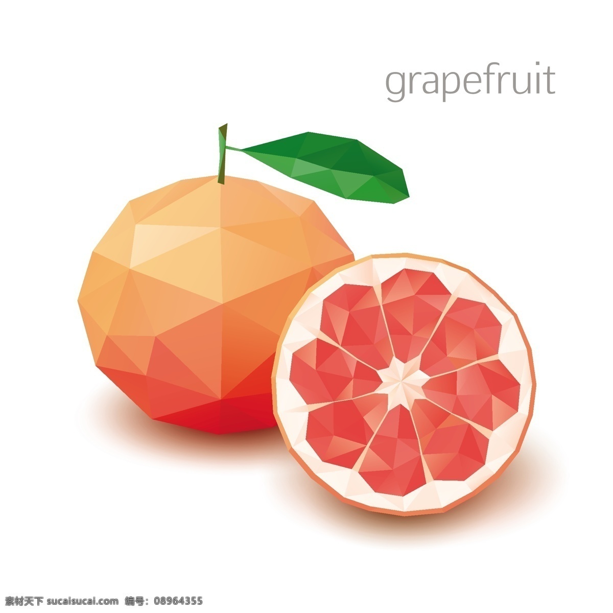 马赛克水果 水果 西柚 像素化 几何图案 创意设计 马赛克背景 三角形 多边形 不规则图案 卡通背景 抽象背景 生物世界 矢量