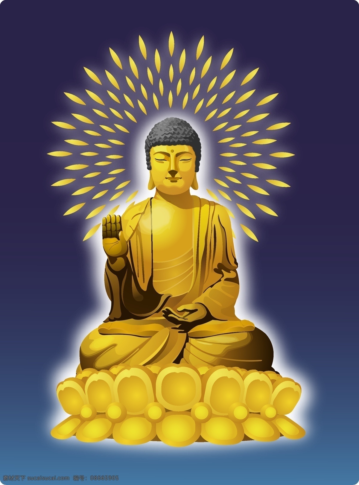 金佛 金佛像 矢量图库 文化艺术 宗教信仰