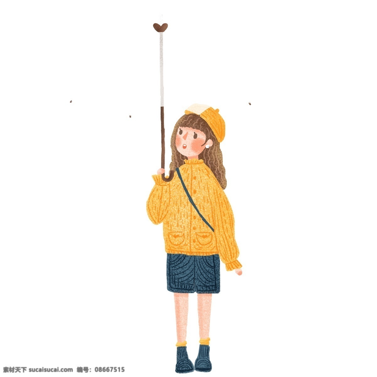 手 雨伞 女孩 图案 元素 手绘人物 设计元素 简约 人物图案 手绘 元素设计 创意元素 手绘元素