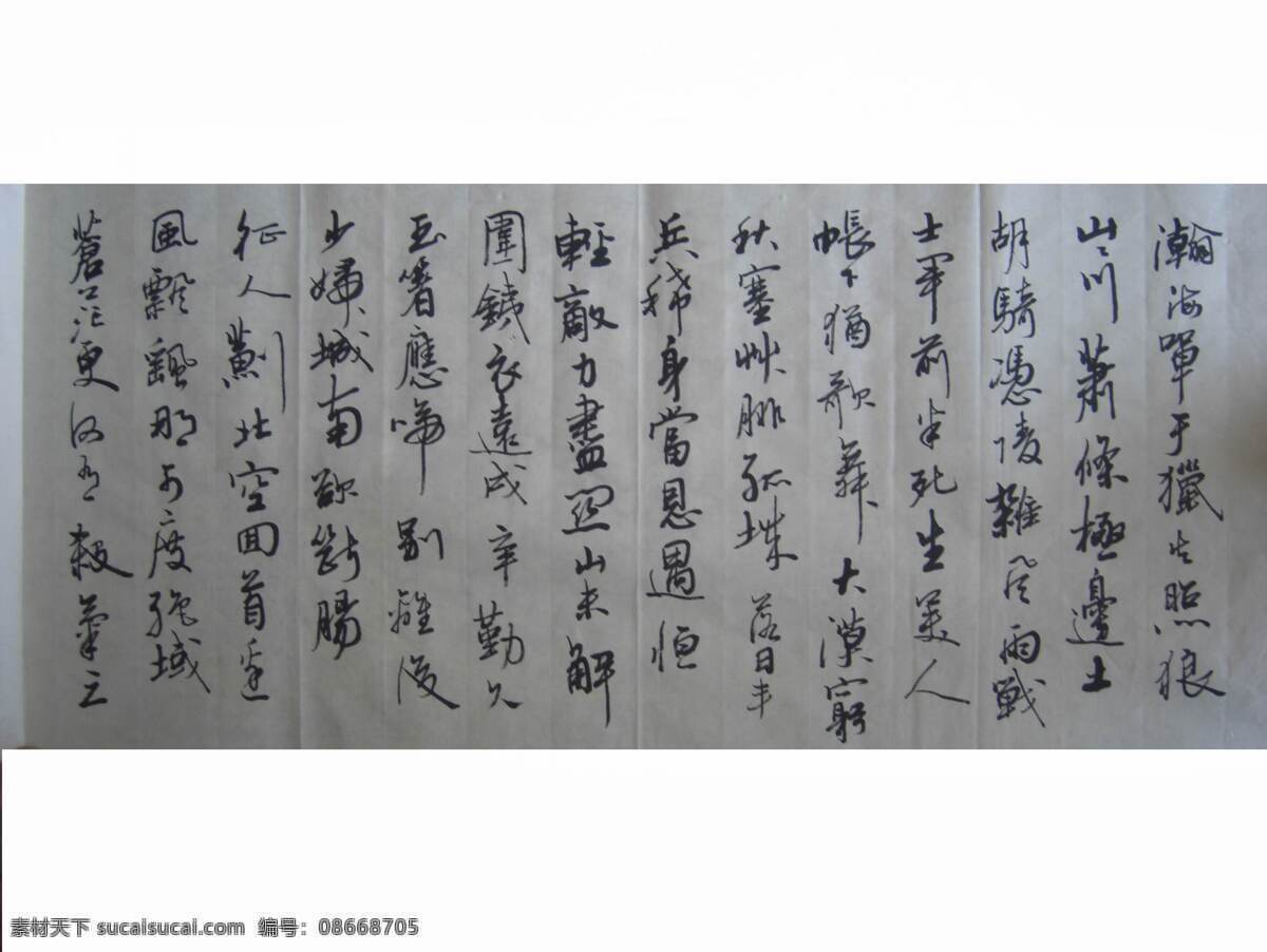 爱国诗局部 书法 手卷 爱国 诗词 毛笔 田园风光 传统文化 文化艺术