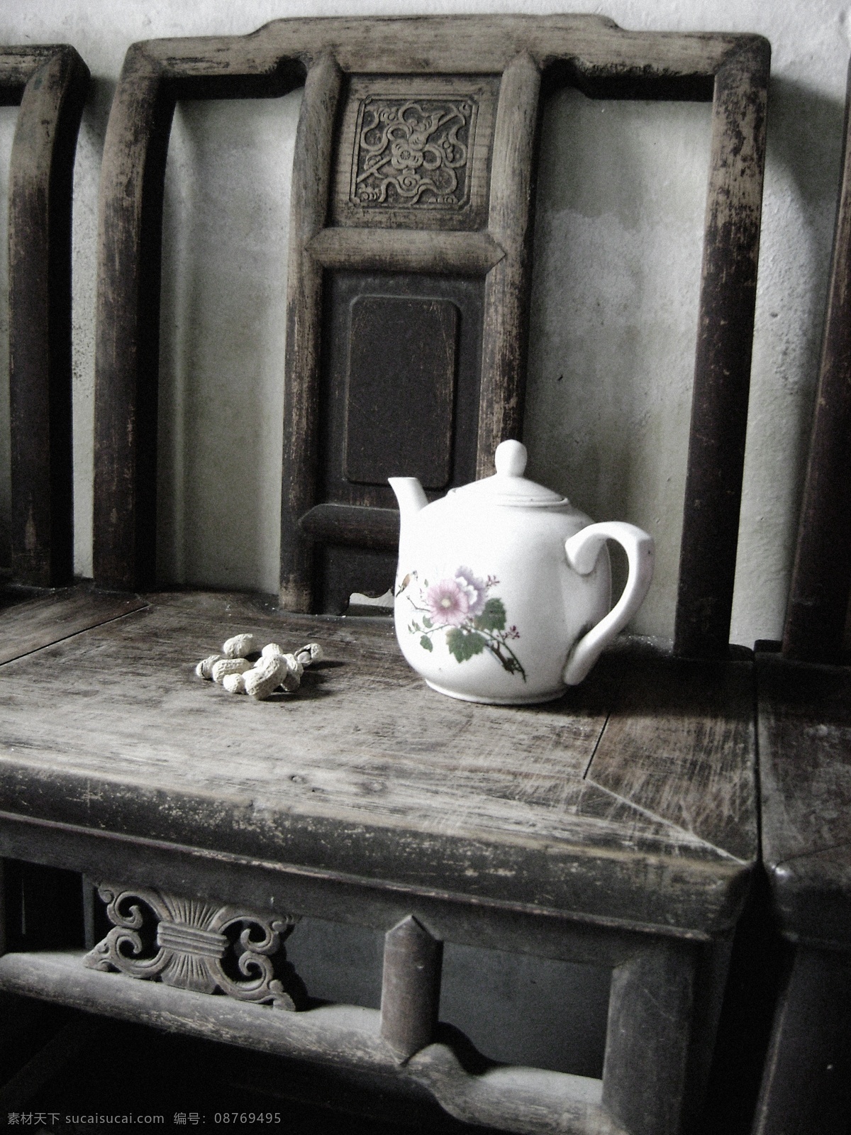 老家具 太师椅 茶壶 酒壶 花生 古董 老旧 家具 怀旧 古老 老家 无框画 生活素材 生活百科