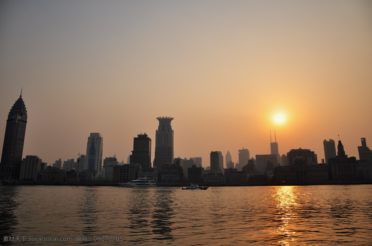 黄昏免费下载 黄昏 黄浦江 剪影 建筑 建筑景观 水面 自然景观 上海城市 psd源文件