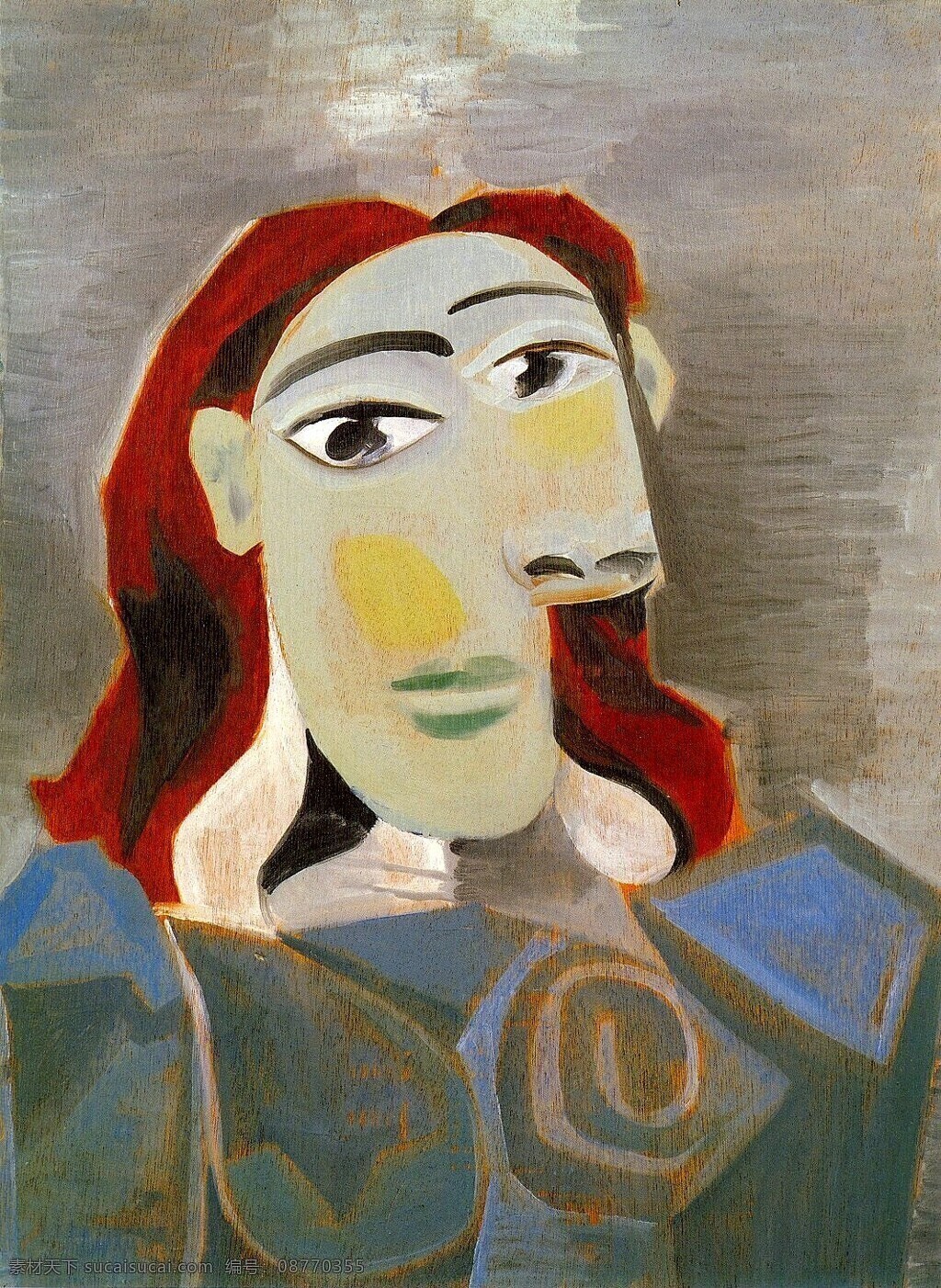 西班牙 画家 巴勃罗 毕加索 抽象 油画 人物 人体 装饰画 femme de buste 1939 装饰素材