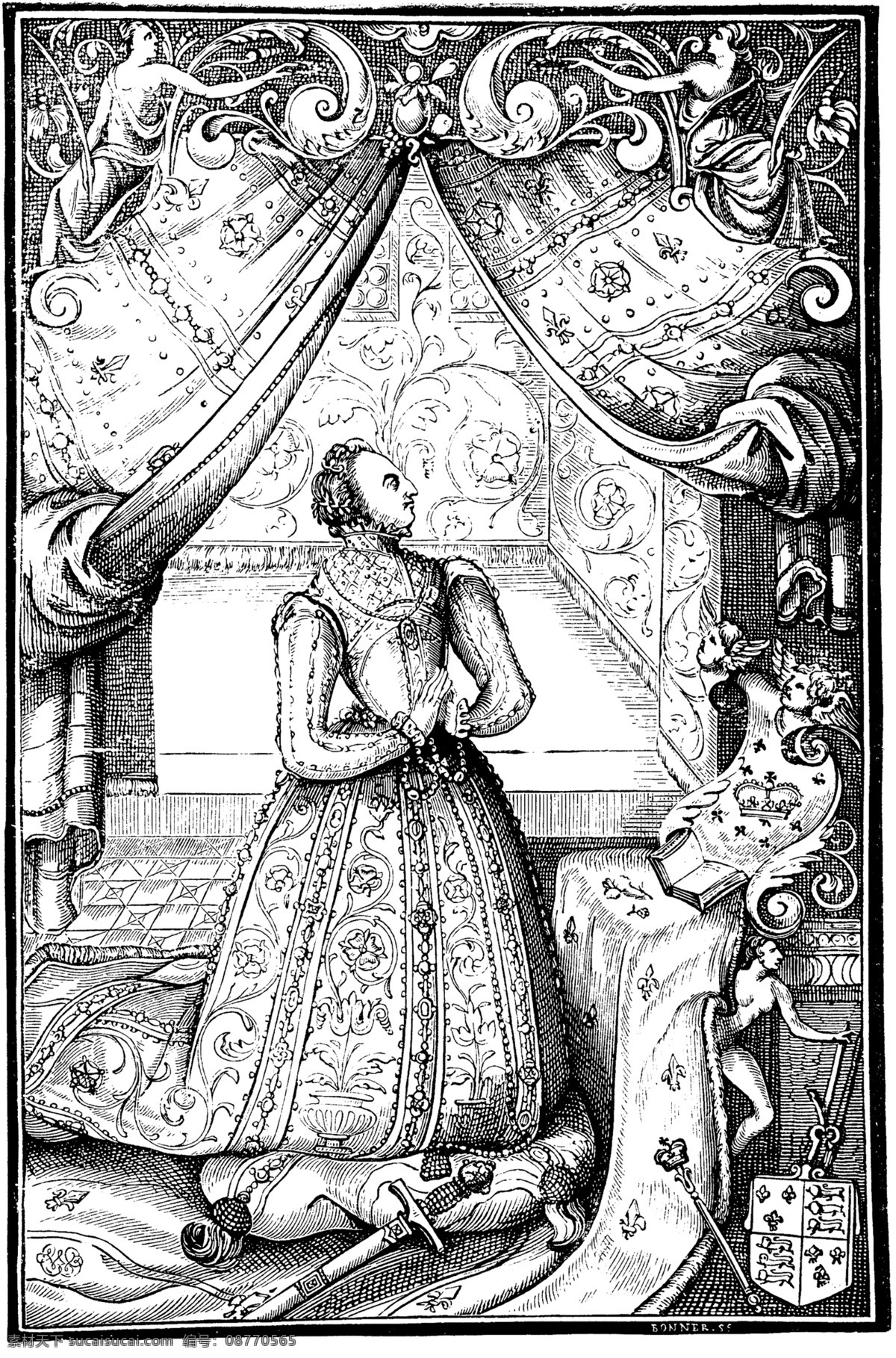 复古 钢笔画 插画 古典绘画 贵妇 绘画书法 欧式 奢华 复古钢笔画 文化艺术 插画集
